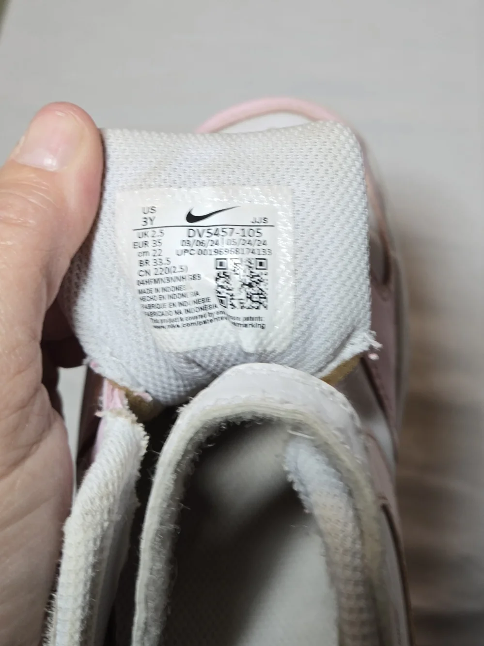 Nike Court Borough Low Recraft Pink White Youth 3Y Sneakers